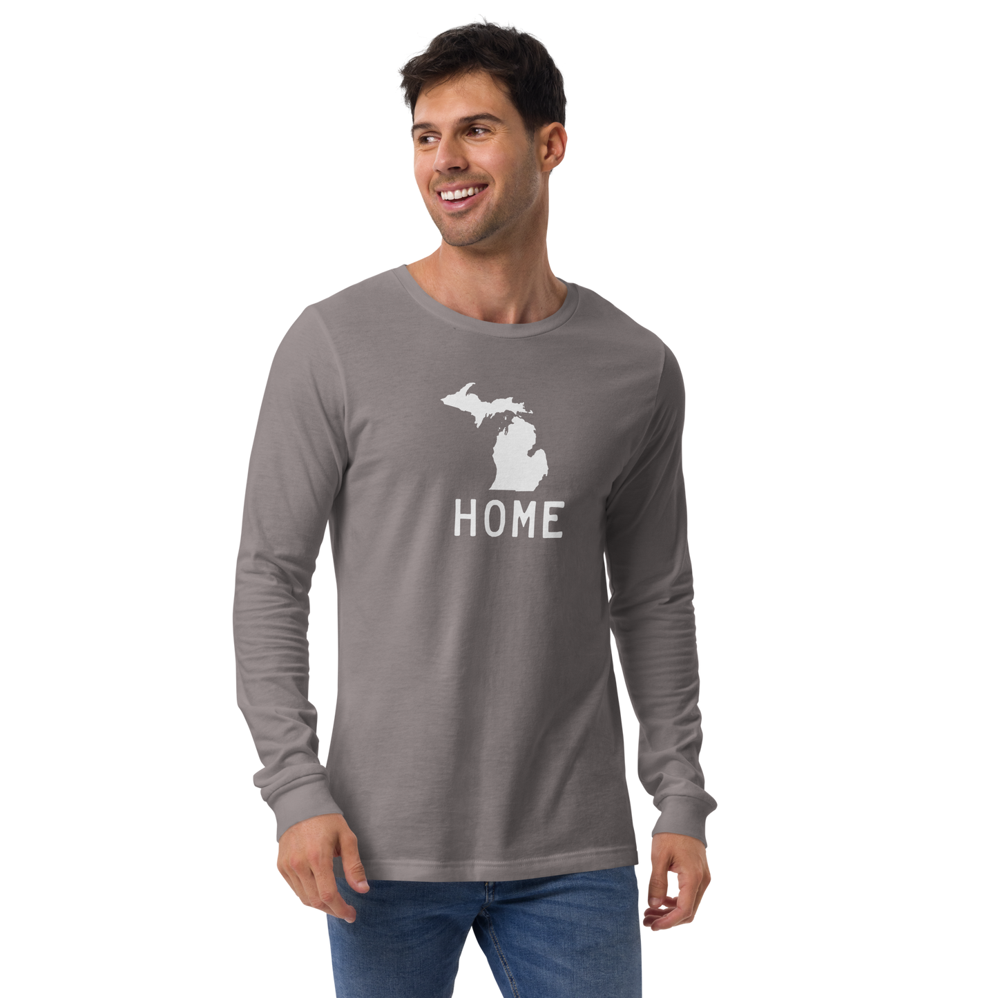 Michigan 'Home' T-Shirt (Licence Plate Font) | Unisex Long Sleeve