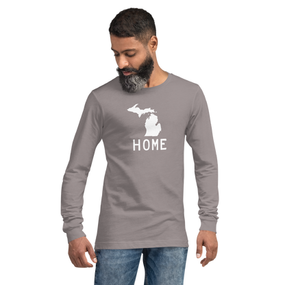 Michigan 'Home' T-Shirt (Licence Plate Font) | Unisex Long Sleeve