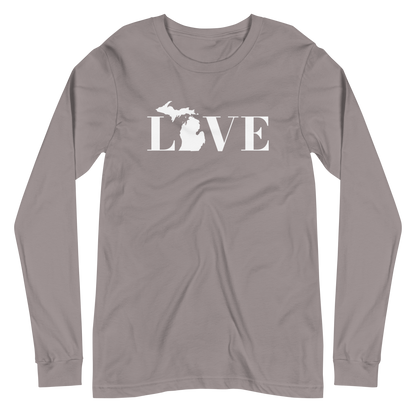 Michigan 'Love' T-Shirt (Didone Font) | Unisex Long Sleeve