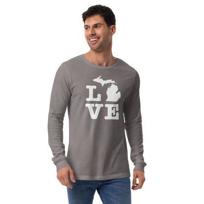 Michigan 'Love' T-Shirt (Typewriter Font) | Unisex Long Sleeve