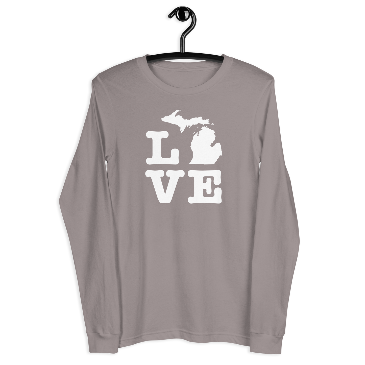 Michigan 'Love' T-Shirt (Typewriter Font) | Unisex Long Sleeve