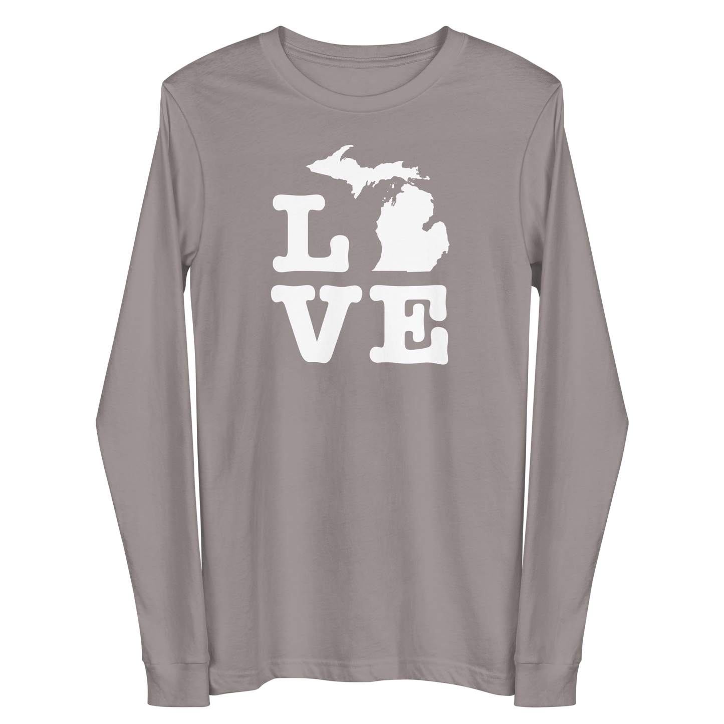 Michigan 'Love' T-Shirt (Typewriter Font) | Unisex Long Sleeve