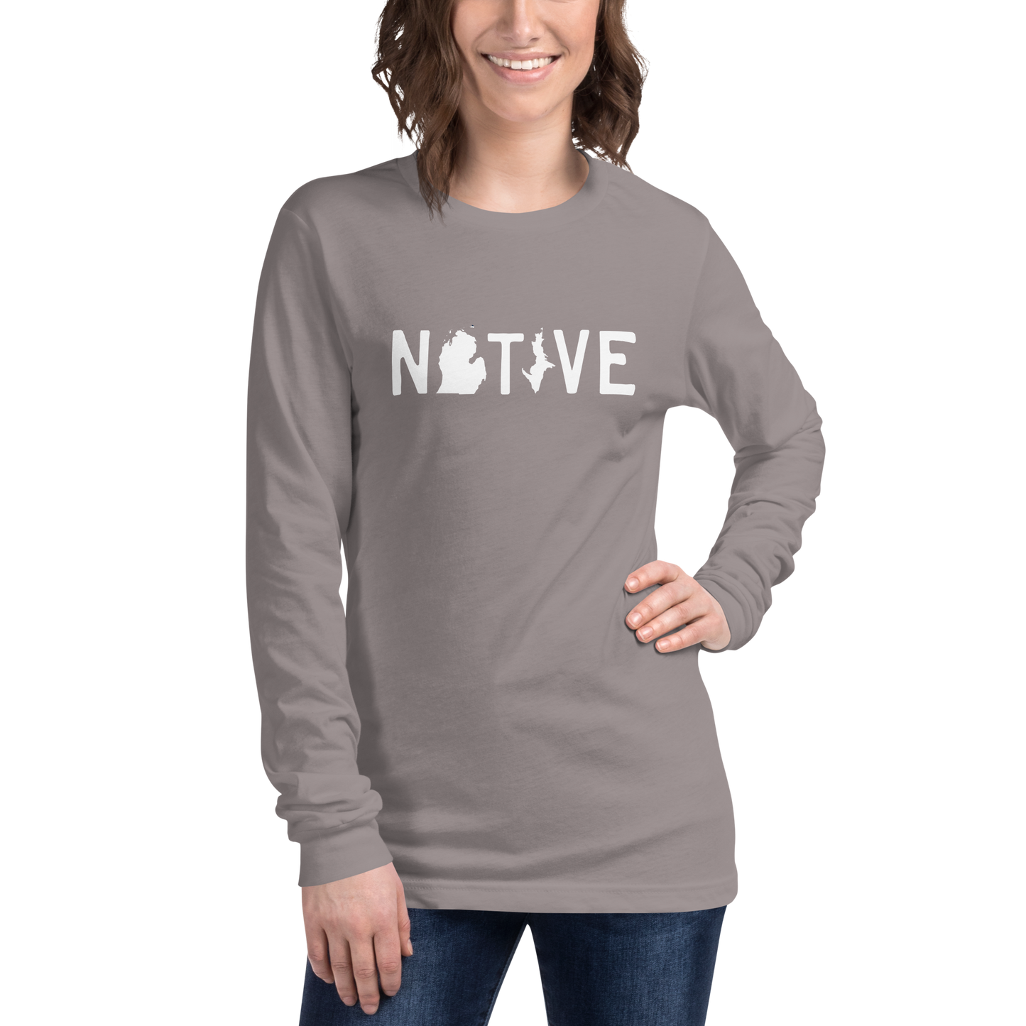 Michigan 'Native' T-Shirt (Licence Plate Font) | Unisex Long Sleeve