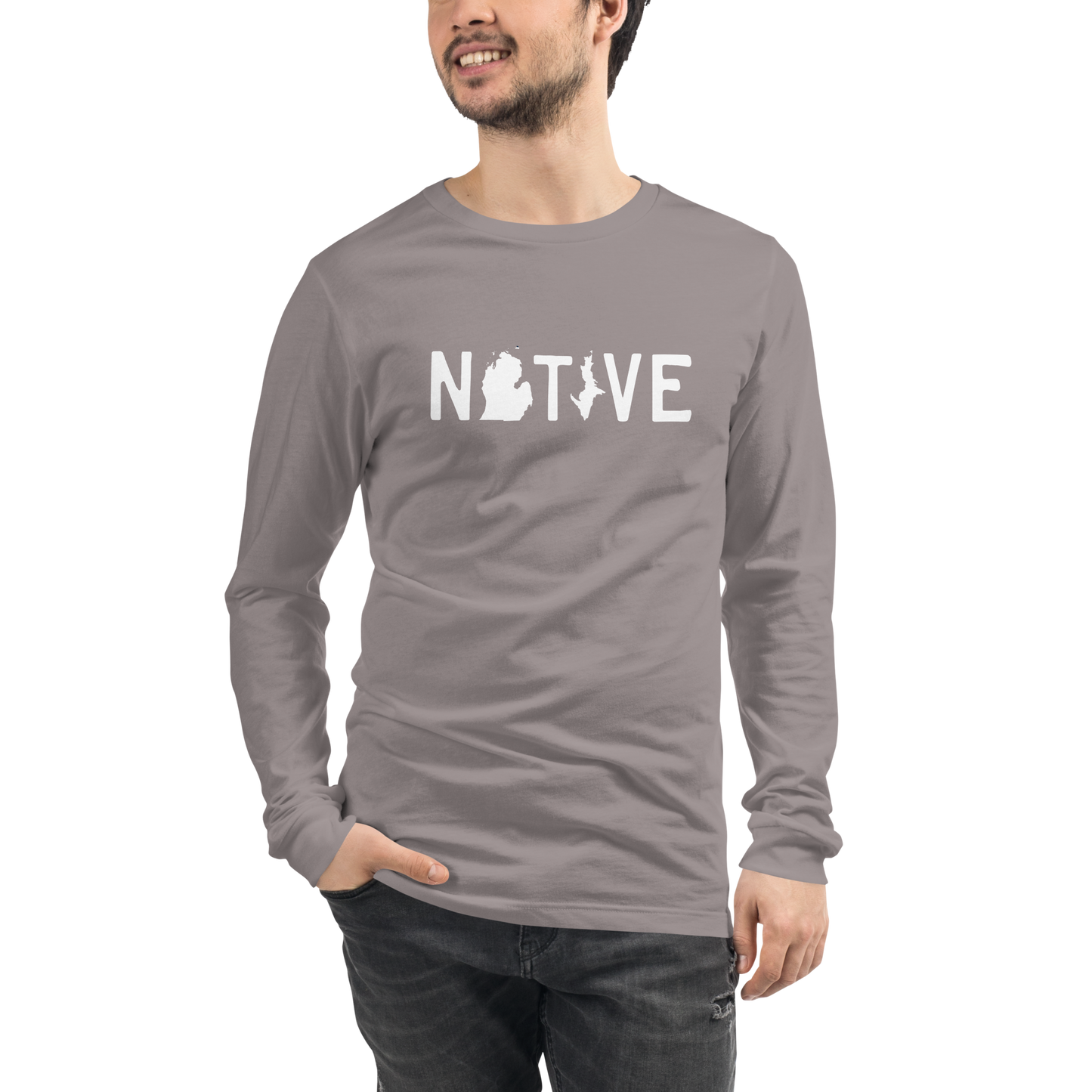 Michigan 'Native' T-Shirt (Licence Plate Font) | Unisex Long Sleeve