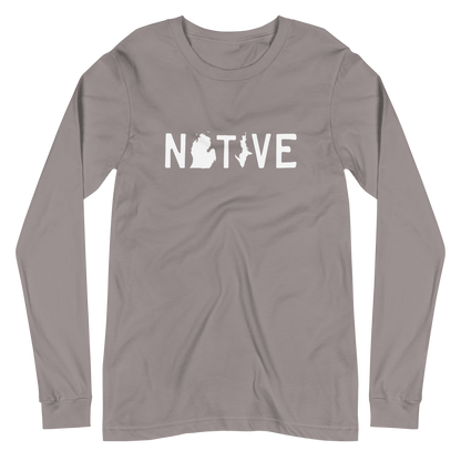 Michigan 'Native' T-Shirt (Licence Plate Font) | Unisex Long Sleeve