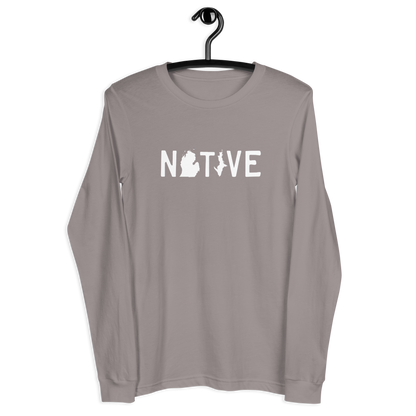 Michigan 'Native' T-Shirt (Licence Plate Font) | Unisex Long Sleeve