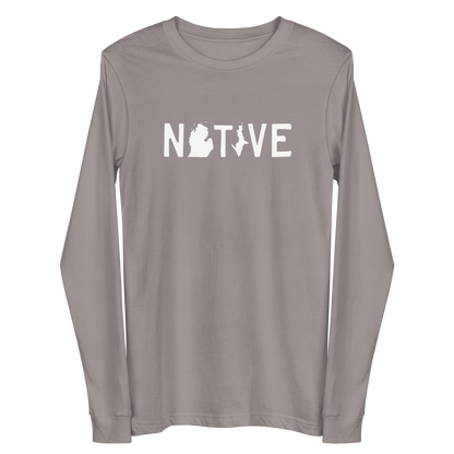 Michigan 'Native' T-Shirt (Licence Plate Font) | Unisex Long Sleeve