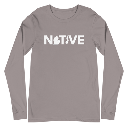 Michigan 'Native' T-Shirt (Geometric Sans Font) | Unisex Long Sleeve