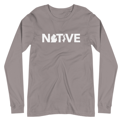 Michigan 'Native' T-Shirt (Geometric Sans Font) | Unisex Long Sleeve