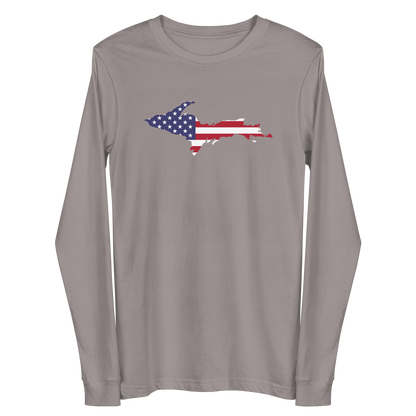 Michigan Upper Peninsula T-Shirt (w/ UP USA Flag Outline) | Unisex Long Sleeve