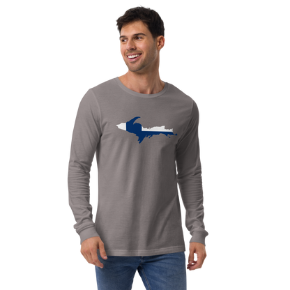 Michigan Upper Peninsula T-Shirt (w/ UP Finland Flag Outline) | Unisex Long Sleeve