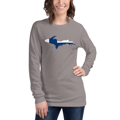 Michigan Upper Peninsula T-Shirt (w/ UP Finland Flag Outline) | Unisex Long Sleeve