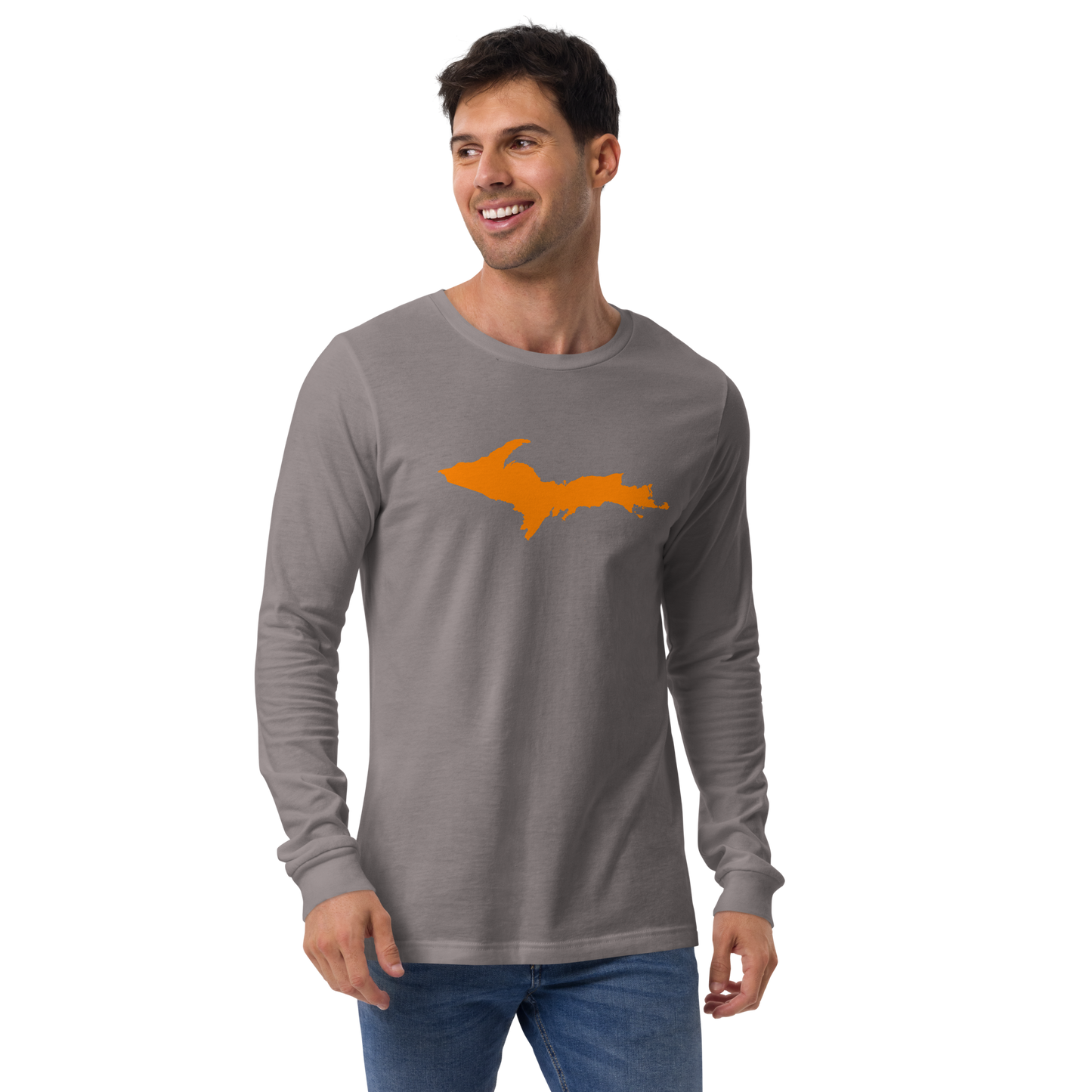 Michigan Upper Peninsula T-Shirt (w/ Orange UP Outline) | Unisex Long Sleeve