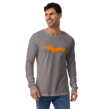 Michigan Upper Peninsula T-Shirt (w/ Orange UP Outline) | Unisex Long Sleeve