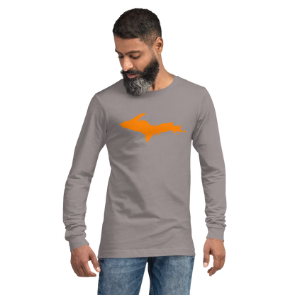 Michigan Upper Peninsula T-Shirt (w/ Orange UP Outline) | Unisex Long Sleeve