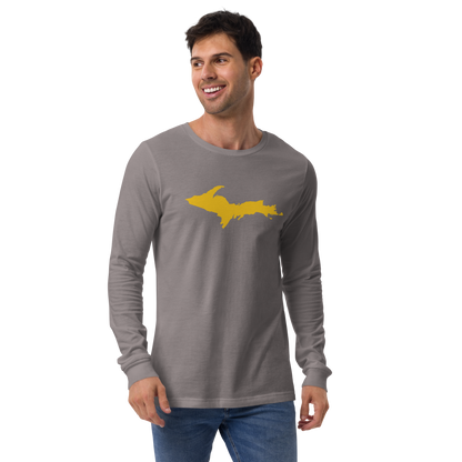 Michigan Upper Peninsula T-Shirt (w/ Gold UP Outline) | Unisex Long Sleeve