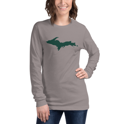 Michigan Upper Peninsula T-Shirt (w/ Green UP Outline) | Unisex Long Sleeve