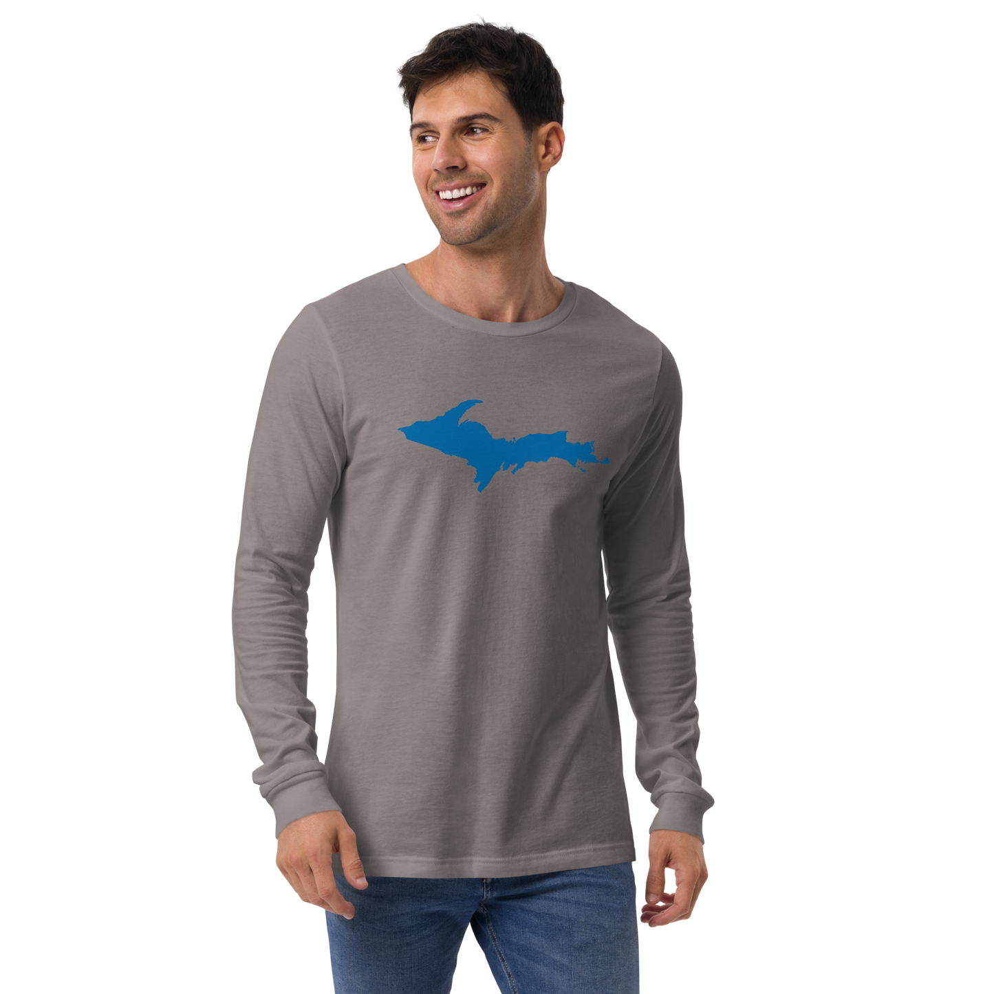 Michigan Upper Peninsula T-Shirt (w/ Azure UP Outline) | Unisex Long Sleeve