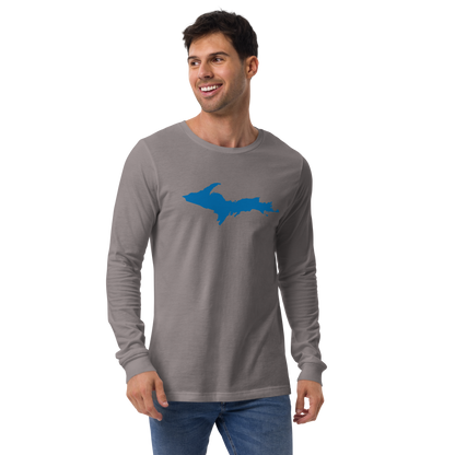 Michigan Upper Peninsula T-Shirt (w/ Azure UP Outline) | Unisex Long Sleeve