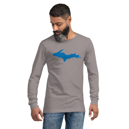 Michigan Upper Peninsula T-Shirt (w/ Azure UP Outline) | Unisex Long Sleeve