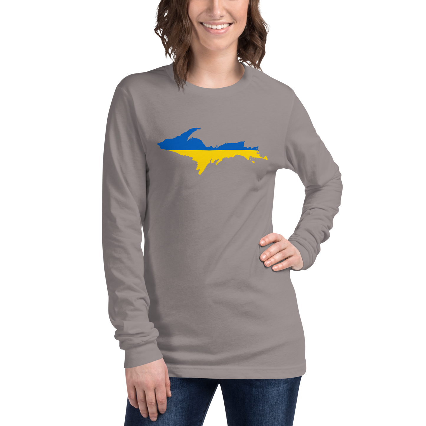 Michigan Upper Peninsula T-Shirt (w/ UP Ukraine Outline) | Unisex Long Sleeve