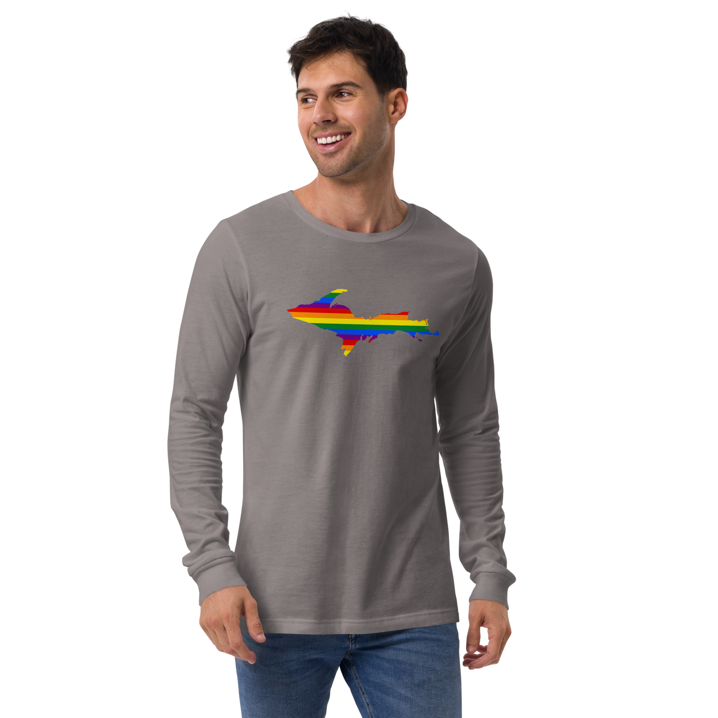 Michigan Upper Peninsula T-Shirt (w/ UP Pride Flag Outline) | Unisex Long Sleeve