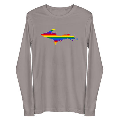 Michigan Upper Peninsula T-Shirt (w/ UP Pride Flag Outline) | Unisex Long Sleeve