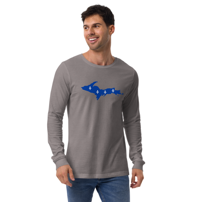 Michigan Upper Peninsula T-Shirt (w/ UP Quebec Flag Outline) | Unisex Long Sleeve