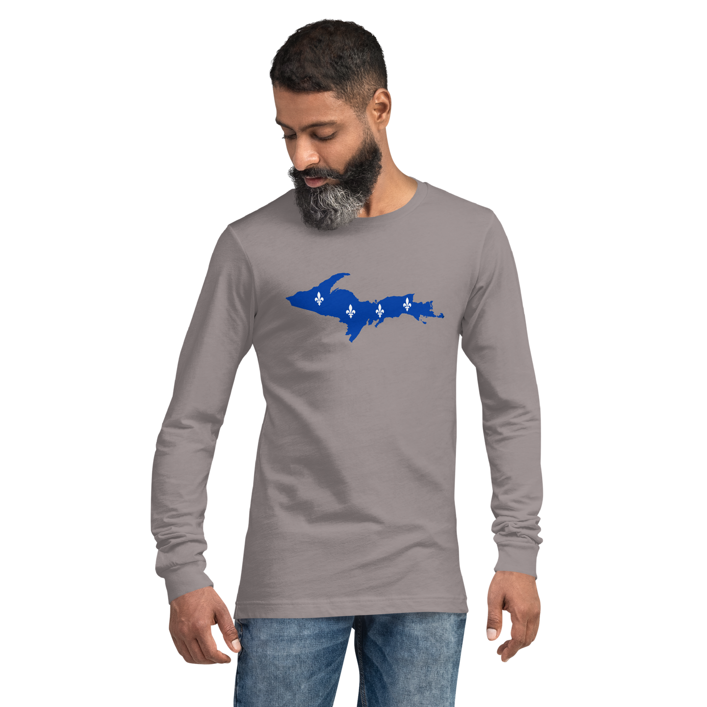 Michigan Upper Peninsula T-Shirt (w/ UP Quebec Flag Outline) | Unisex Long Sleeve