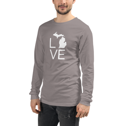 Michigan 'Love' T-Shirt (Thin Sans Font) | Unisex Long Sleeve