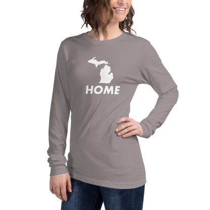 Michigan 'Home' T-Shirt (Geometric Sans Font) | Unisex Long Sleeve