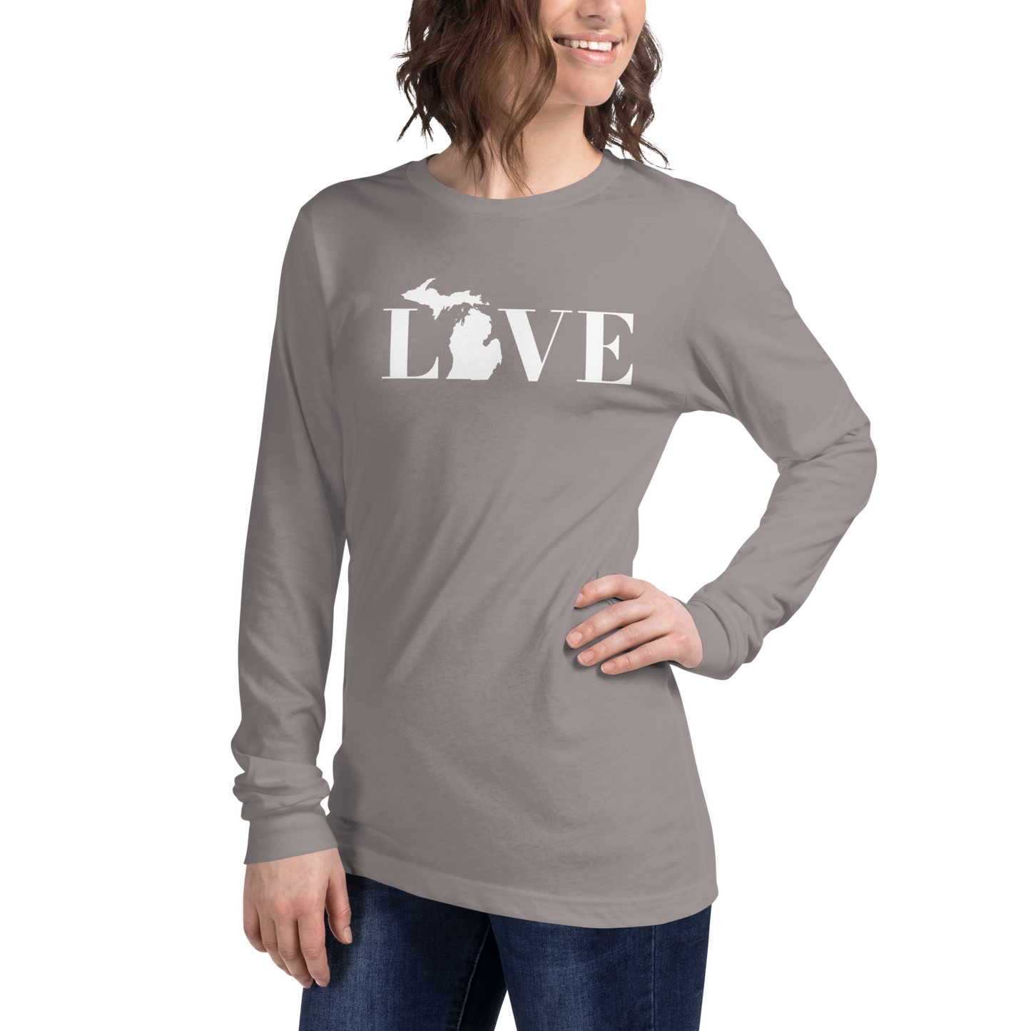 Michigan 'Love' T-Shirt (Didone Font) | Unisex Long Sleeve