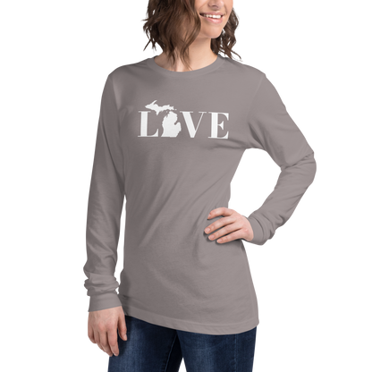 Michigan 'Love' T-Shirt (Didone Font) | Unisex Long Sleeve