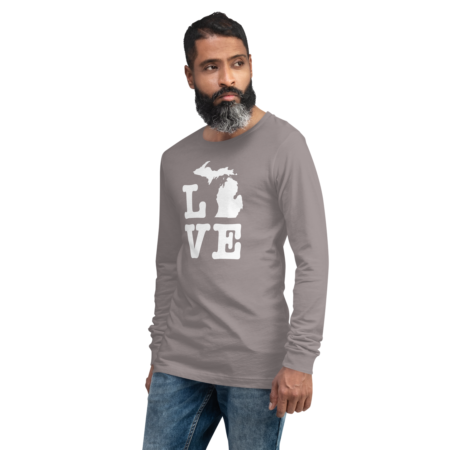 Michigan 'Love' T-Shirt (Typewriter Font) | Unisex Long Sleeve