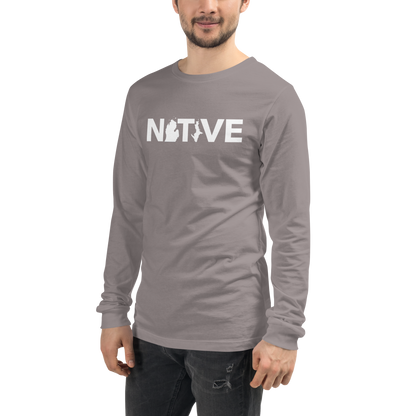 Michigan 'Native' T-Shirt (Geometric Sans Font) | Unisex Long Sleeve