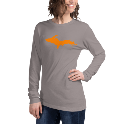 Michigan Upper Peninsula T-Shirt (w/ Orange UP Outline) | Unisex Long Sleeve