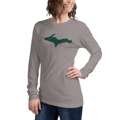 Michigan Upper Peninsula T-Shirt (w/ Green UP Outline) | Unisex Long Sleeve