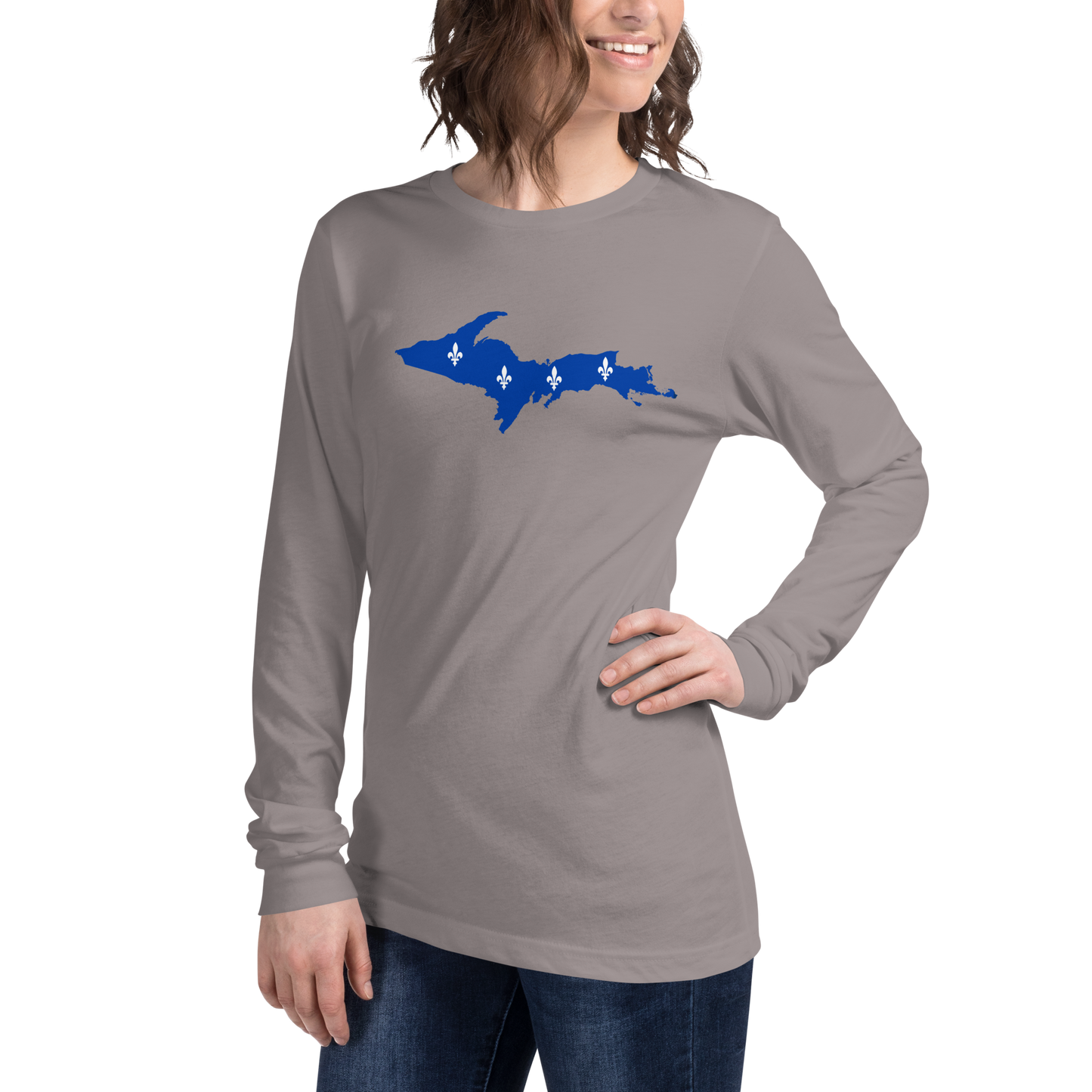 Michigan Upper Peninsula T-Shirt (w/ UP Quebec Flag Outline) | Unisex Long Sleeve