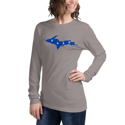 Michigan Upper Peninsula T-Shirt (w/ UP Quebec Flag Outline) | Unisex Long Sleeve