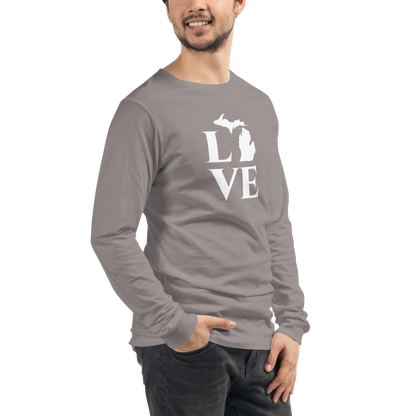 Michigan 'Love' T-Shirt (Roman Serif Font) | Unisex Long Sleeve