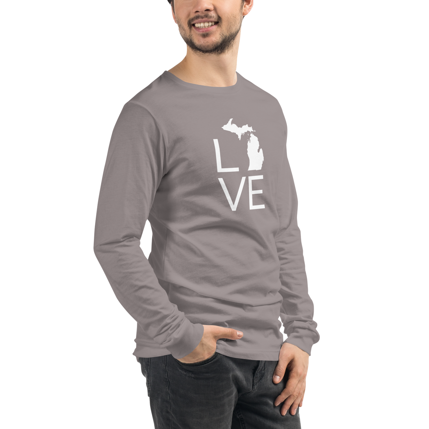 Michigan 'Love' T-Shirt (Thin Sans Font) | Unisex Long Sleeve