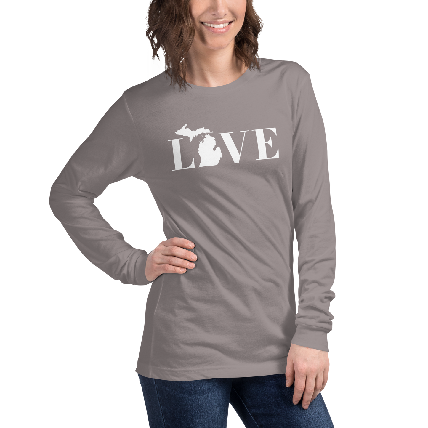 Michigan 'Love' T-Shirt (Didone Font) | Unisex Long Sleeve