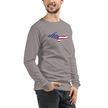 Michigan Upper Peninsula T-Shirt (w/ UP USA Flag Outline) | Unisex Long Sleeve