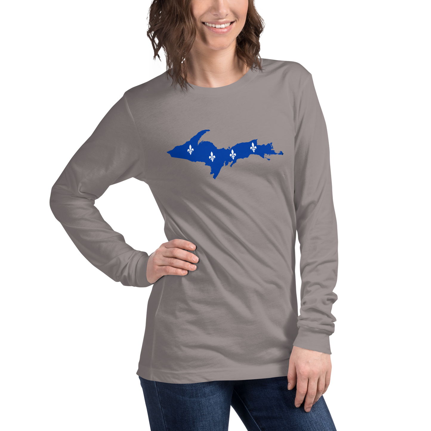 Michigan Upper Peninsula T-Shirt (w/ UP Quebec Flag Outline) | Unisex Long Sleeve