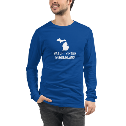 Michigan 'Water Winter Wonderland' Long Sleeve T-Shirt | Unisex