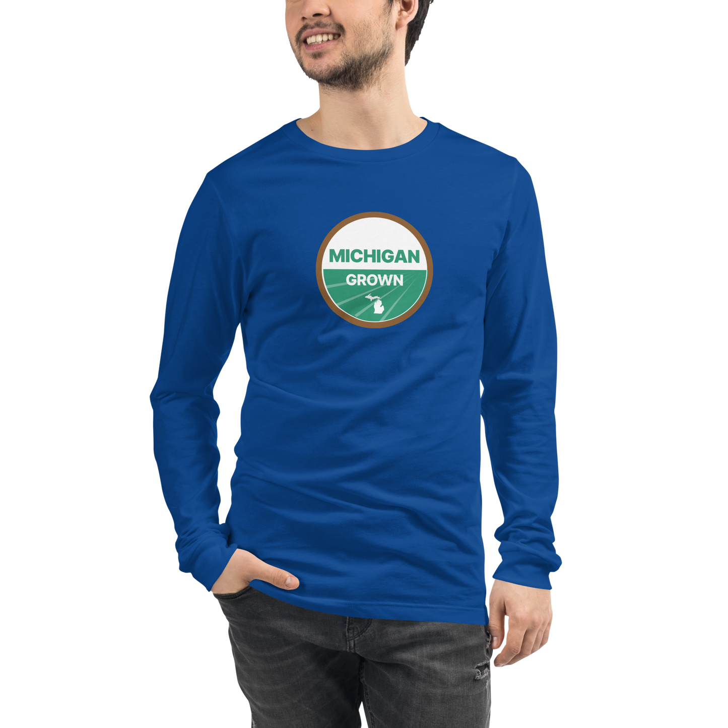 'Michigan Grown' Long Sleeve T-Shirt (Organic Certification Parody)