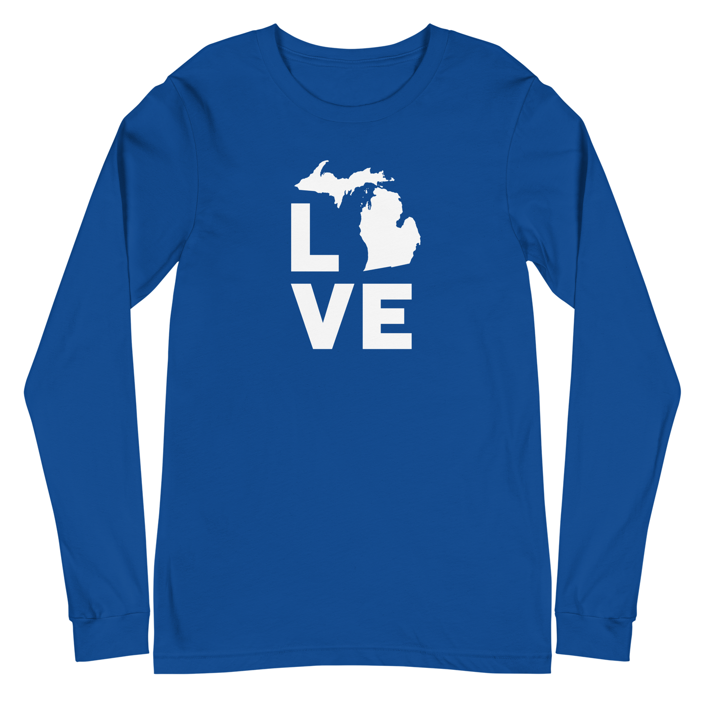 Michigan 'Love' T-Shirt (Geometric Sans Font) | Unisex Long Sleeve