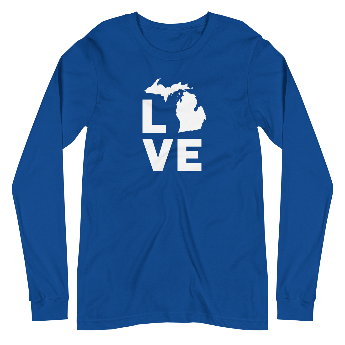 Michigan 'Love' T-Shirt (Geometric Sans Font) | Unisex Long Sleeve