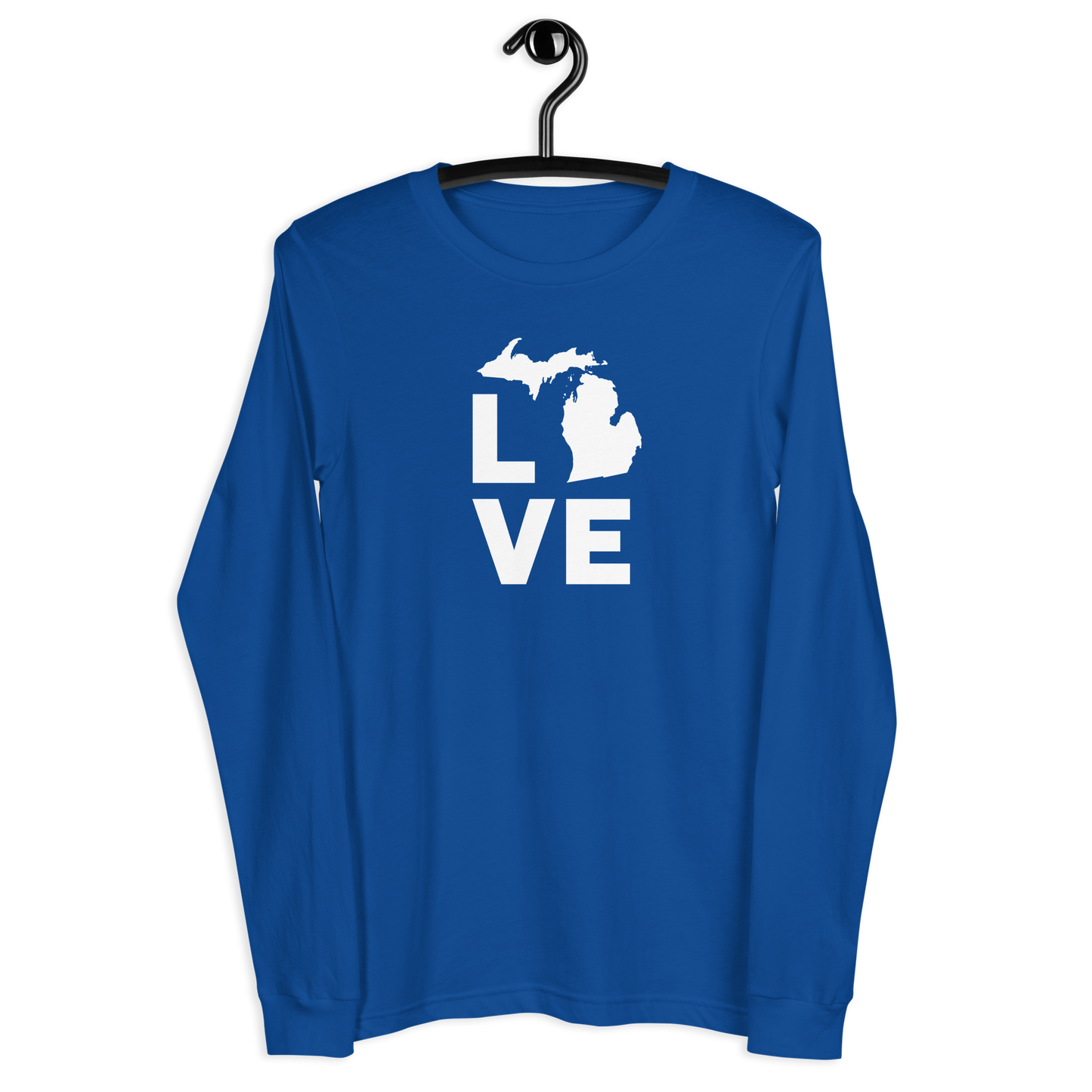 Michigan 'Love' T-Shirt (Geometric Sans Font) | Unisex Long Sleeve