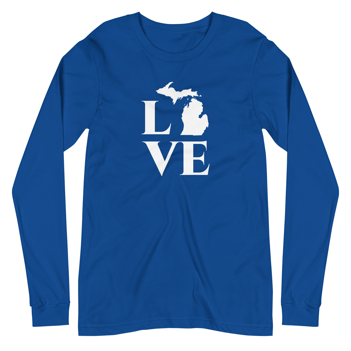 Michigan 'Love' T-Shirt (Roman Serif Font) | Unisex Long Sleeve